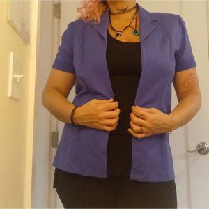 Jessica Howard linen rayon purple Blazer size 14 short vintage '90s